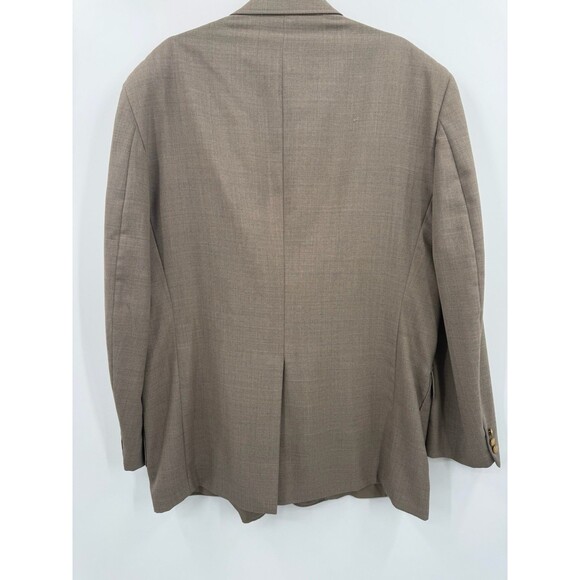 Stafford Blazer 48L Men's Tan Classic Wool Blend 2 Button Notch Collar Vent - Picture 3 of 9